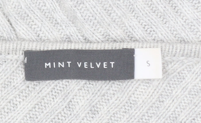 Mint Velvet Women's Grey Star Cotton Blend Pullover Jumper Size S