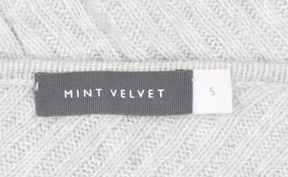 Mint Velvet Women's Grey Star Cotton Blend Pullover Jumper Size S
