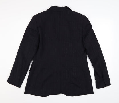 Marks and Spencer Women’s Black Pinstripe Blazer Size 12 Wool Blend