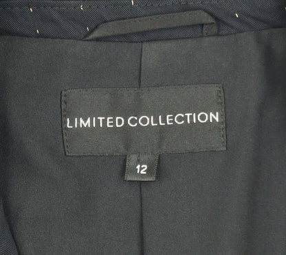 Marks and Spencer Women’s Black Pinstripe Blazer Size 12 Wool Blend
