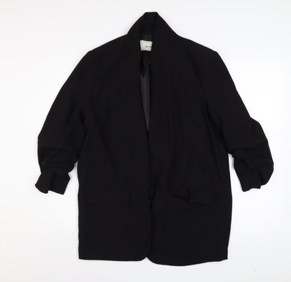 Stradivarius Women’s Black Polyester Blazer Size 12 Open Front