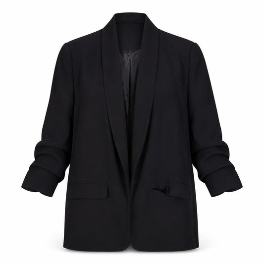Stradivarius Women’s Black Polyester Blazer Size 12 Open Front