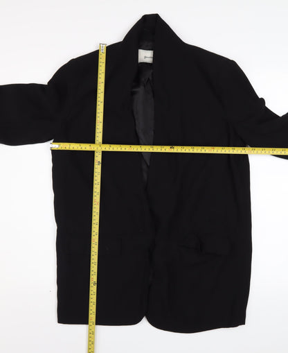 Stradivarius Women’s Black Polyester Blazer Size 12 Open Front