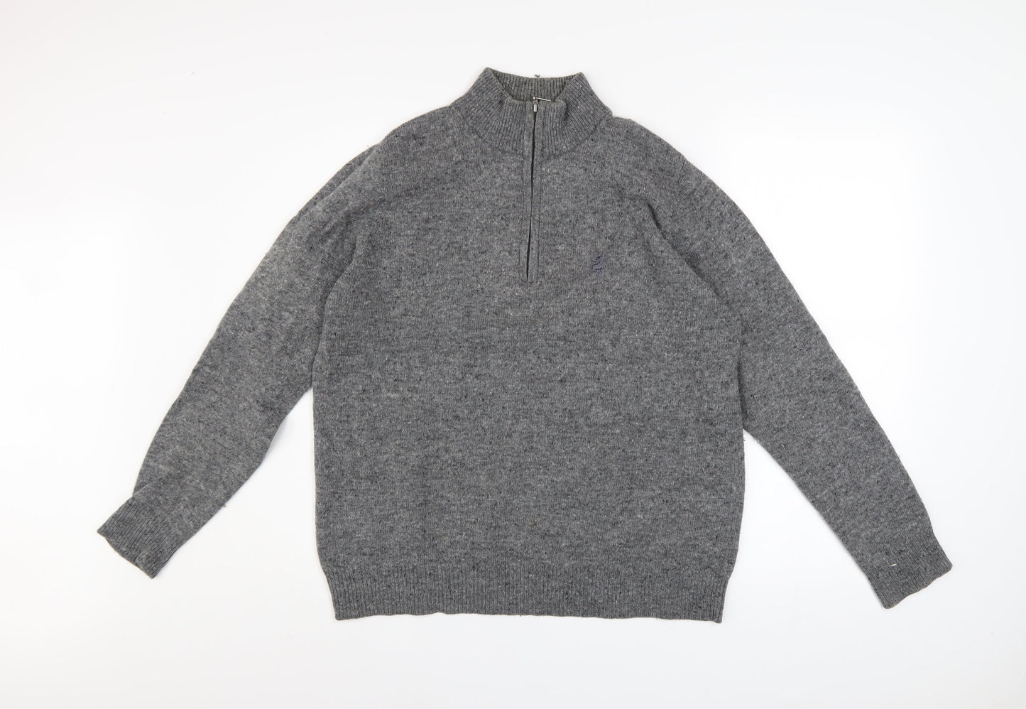 Mens UK Size M Pringle Grey 1/2 Zip Jumper