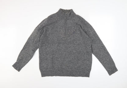 Mens UK Size M Pringle Grey 1/2 Zip Jumper