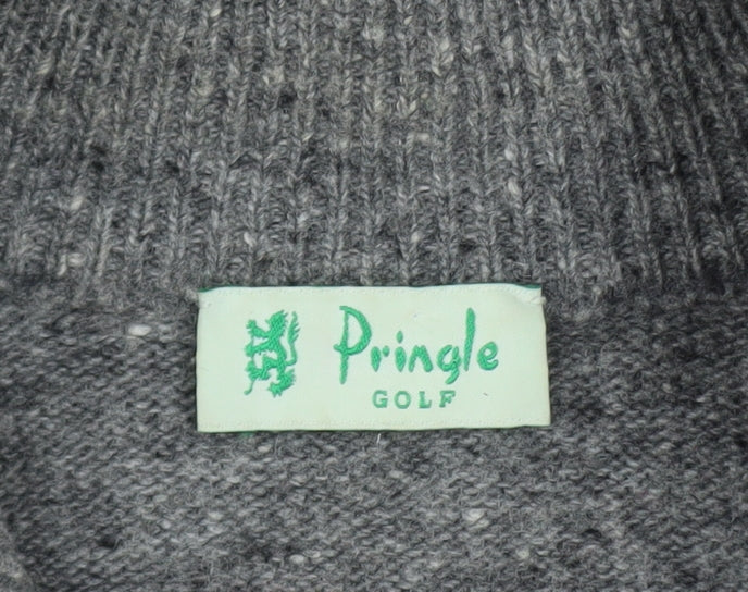 Mens UK Size M Pringle Grey 1/2 Zip Jumper