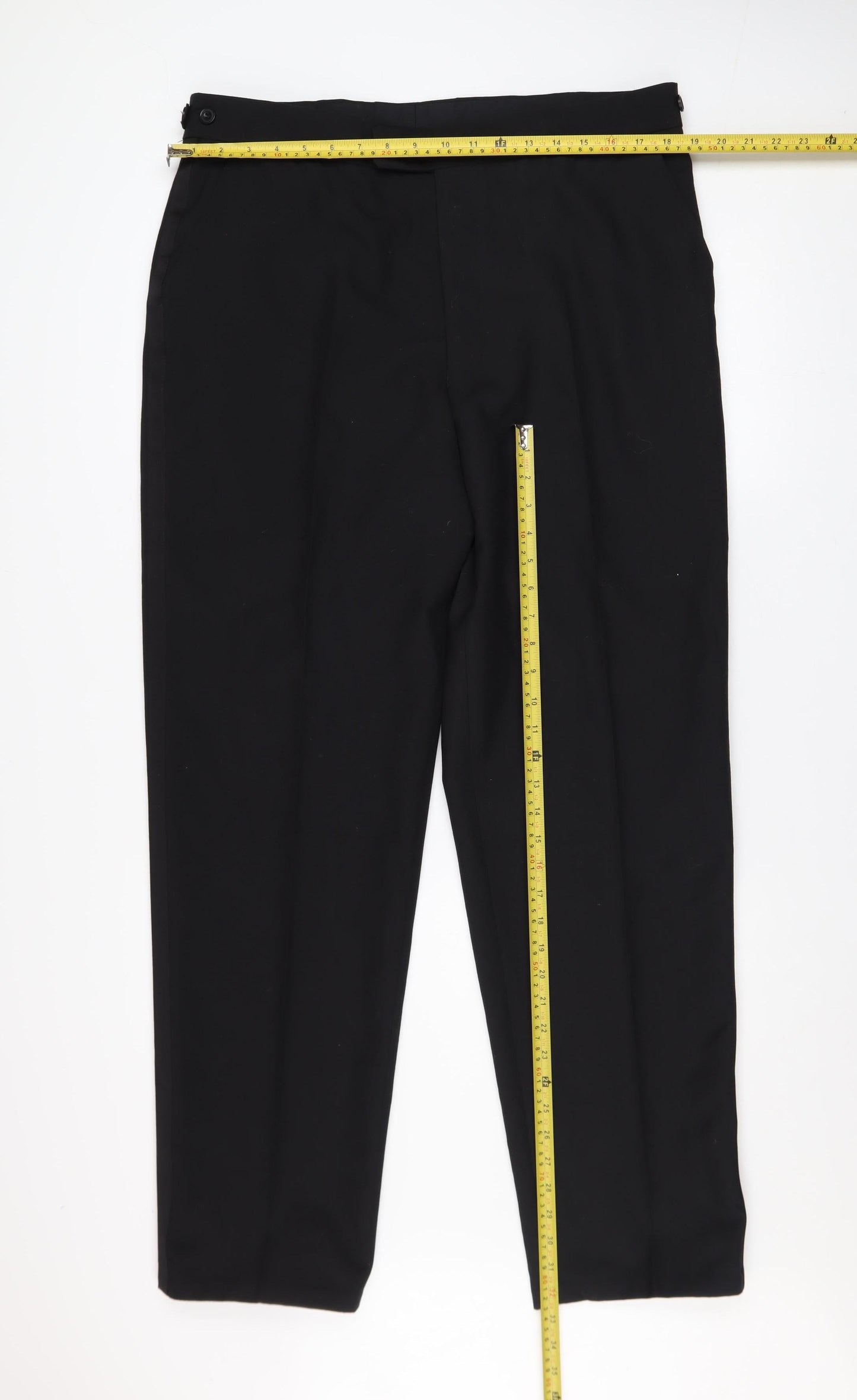 Burton Menswear Men's Black 38in Wool Blend Regular Fit Dress Pants
