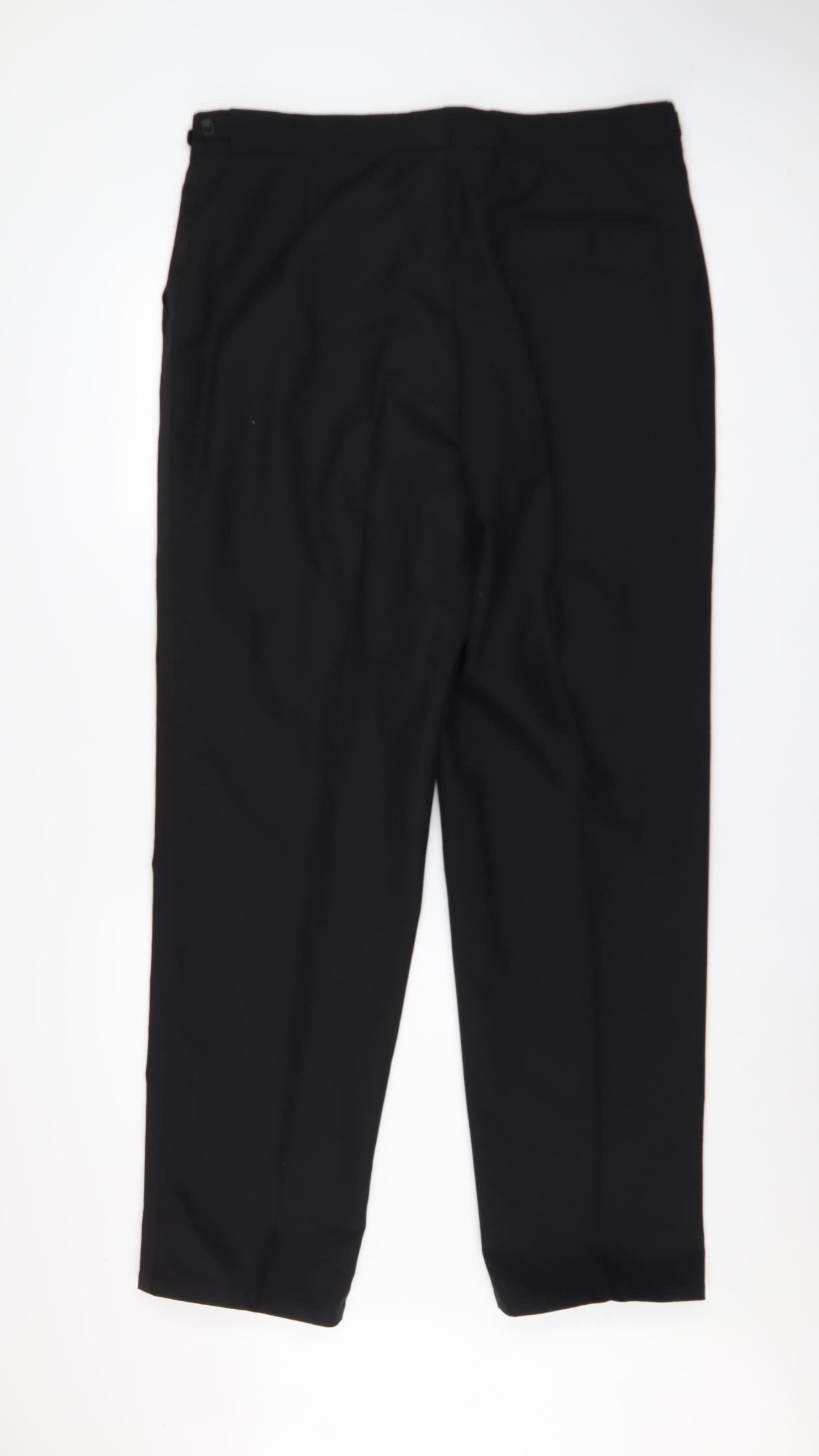 Burton Menswear Men's Black 38in Wool Blend Regular Fit Dress Pants