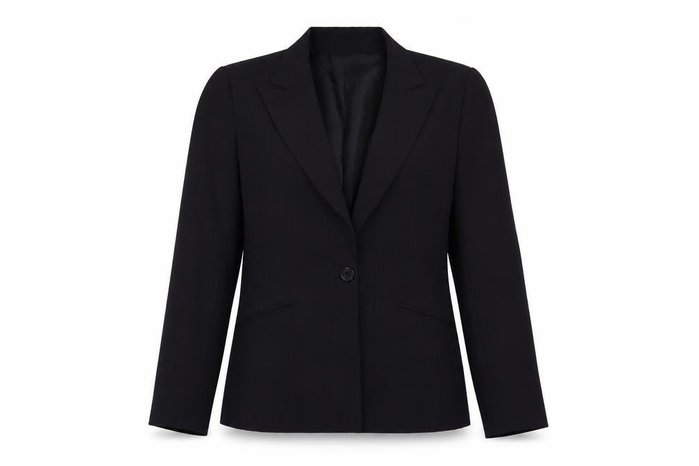 Dorothy Perkins Women's Black Pinstripe Single-Breasted Blazer Size 14