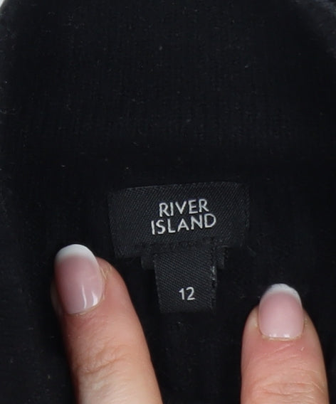 Womens UK Size 12 River Island Black Shrug Jumper