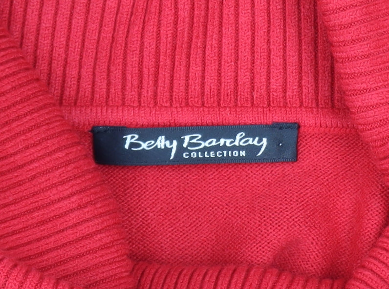 Womens UK Size 12 Betty Barclay Red Cape Jumper