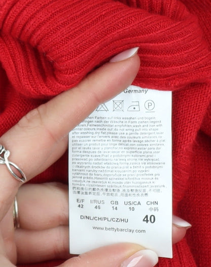 Womens UK Size 12 Betty Barclay Red Cape Jumper