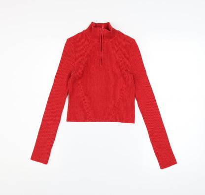 Womens UK Size S Urban Outfitters Red Cropped T-Shirt
