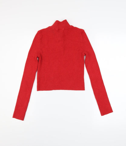 Womens UK Size S Urban Outfitters Red Cropped T-Shirt