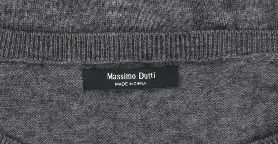Mens UK Size XL Massimo Dutti Grey Pullover Jumper