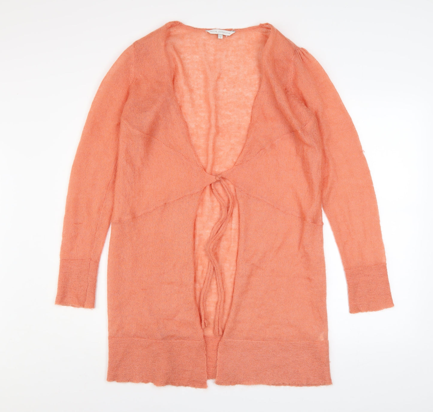 Womens UK Size 12 Rocha.John Rocha Orange Cardigan Jumper