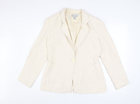 Episode Women's Ivory Wool Blend Blazer Jacket Size 12
