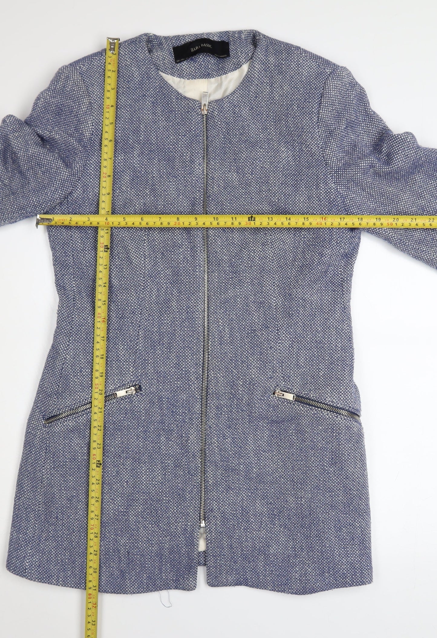 Womens UK Size 14 Zara Blue Overcoat