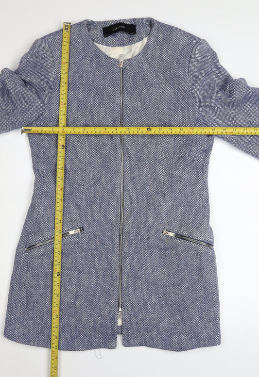 Womens UK Size 14 Zara Blue Overcoat