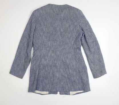 Womens UK Size 14 Zara Blue Overcoat