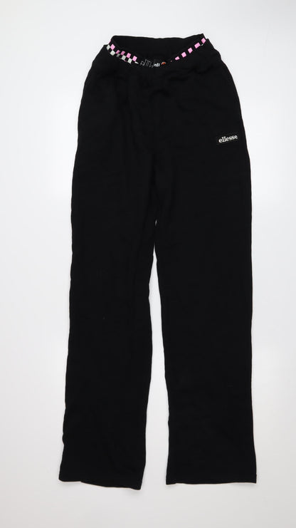 Womens UK Size 8 ellesse Regular Fit Jogger Black Trousers