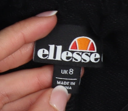 Womens UK Size 8 ellesse Regular Fit Jogger Black Trousers