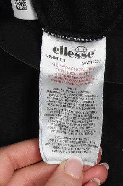 Womens UK Size 8 ellesse Regular Fit Jogger Black Trousers