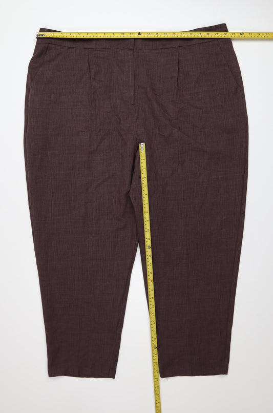 ASOS DESIGN Women Brown Plus Size 24 Tapered Trousers