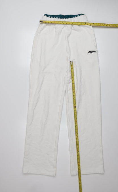 Ellesse Womens White Size 8 Straight Leg Sweatpants Joggers
