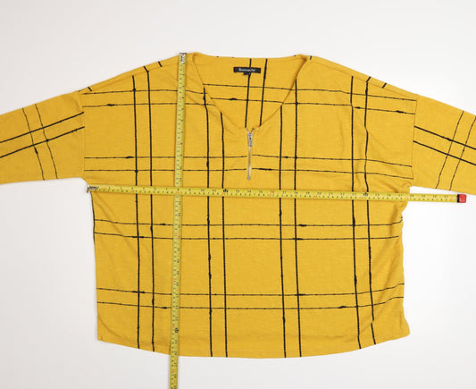 Womens UK Size 22 Bonmarché Yellow Full Zip Jumper
