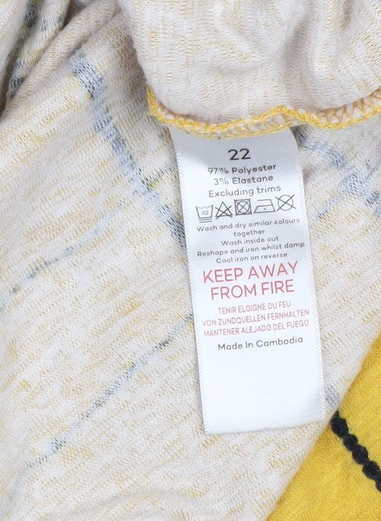 Womens UK Size 22 Bonmarché Yellow Full Zip Jumper