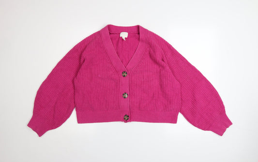 Womens UK Size S H&M Pink Cardigan Jumper