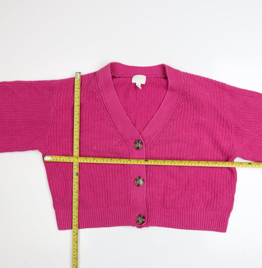 Womens UK Size S H&M Pink Cardigan Jumper