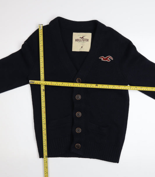 Hollister Men’s Black Wool Blend Button Cardigan Size M
