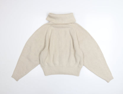 Womens UK Size XS Ted Baker Beige Full Zip Jumper