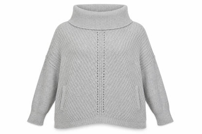 Mint Velvet Women Grey Cowl Neck Chunky Knit Jumper Size 12