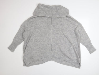 Mint Velvet Women Grey Cowl Neck Chunky Knit Jumper Size 12