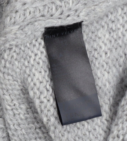 Mint Velvet Women Grey Cowl Neck Chunky Knit Jumper Size 12