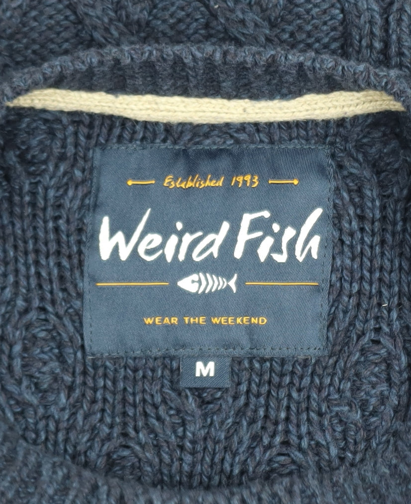 Womens UK Size M Weird Fish Blue Pullover Jumper