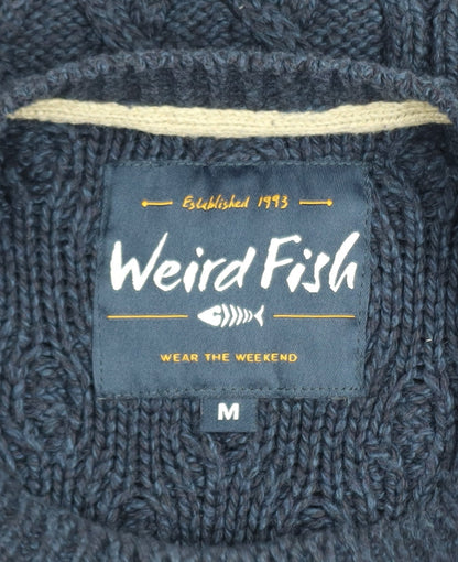 Womens UK Size M Weird Fish Blue Pullover Jumper