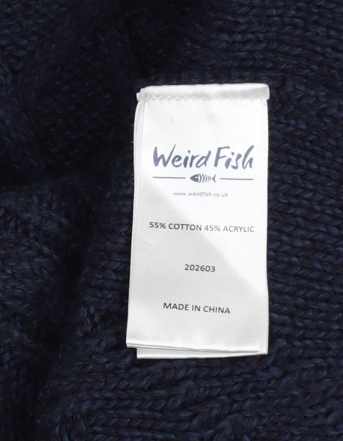 Womens UK Size M Weird Fish Blue Pullover Jumper