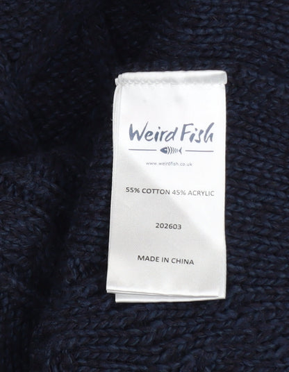 Womens UK Size M Weird Fish Blue Pullover Jumper