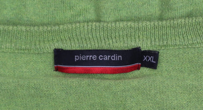 Pierre Cardin Men's Green 2XL Cotton V-Neck Jumper