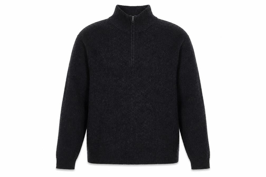 Mens UK Size M Uniqlo Black 1/2 Zip Jumper