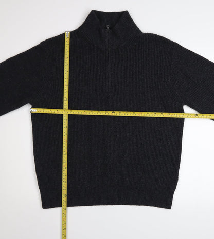 Mens UK Size M Uniqlo Black 1/2 Zip Jumper