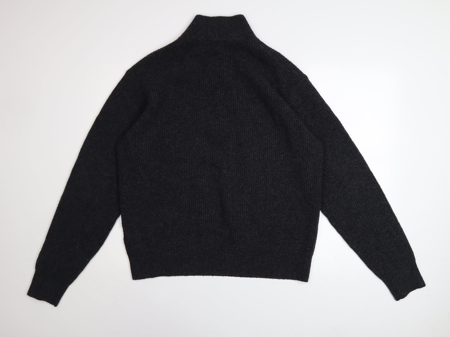 Mens UK Size M Uniqlo Black 1/2 Zip Jumper