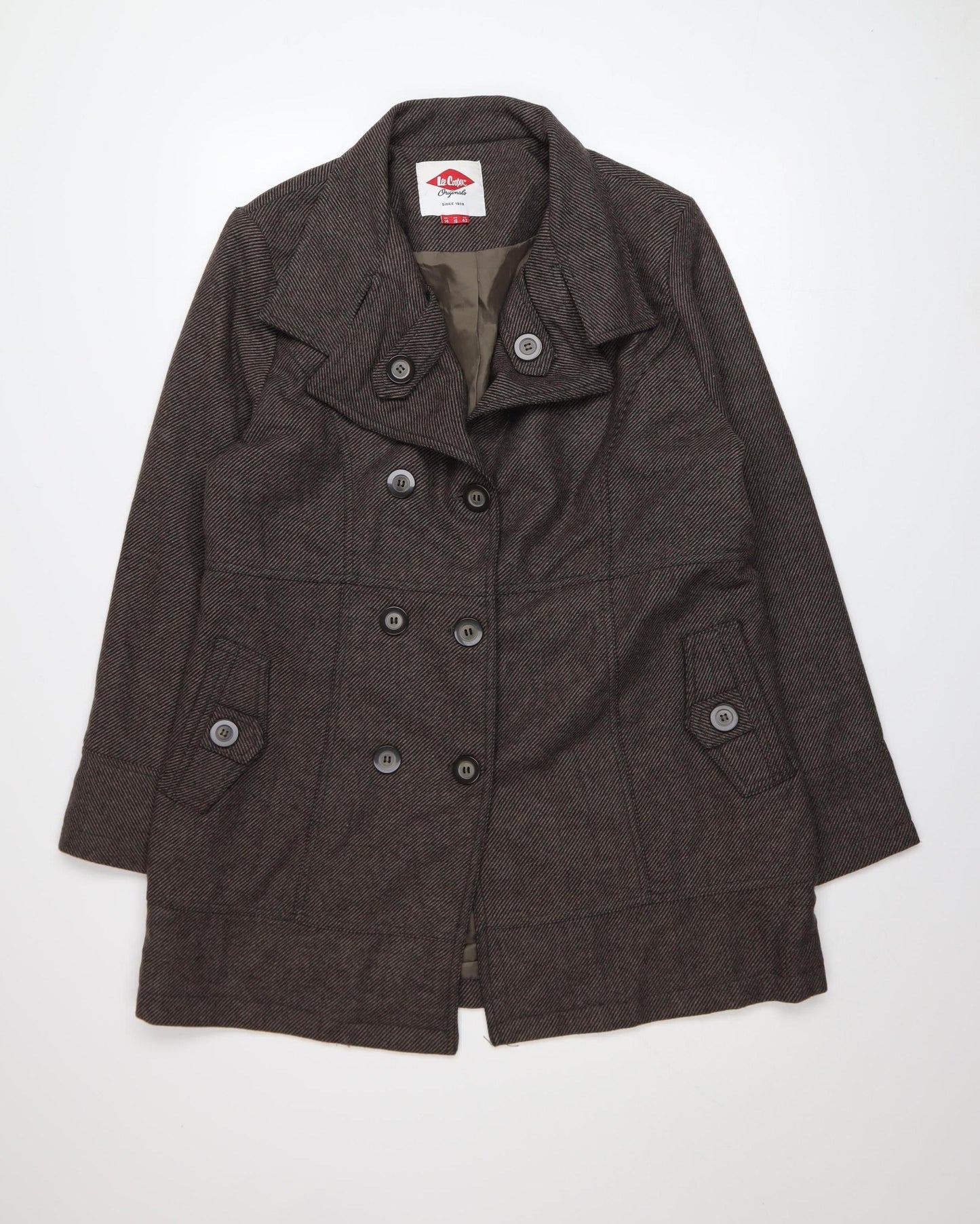Womens UK Size 14 Lee Cooper Brown Pea Coat