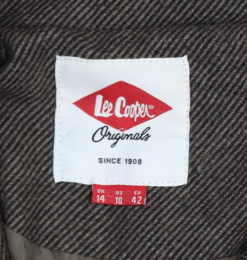 Womens UK Size 14 Lee Cooper Brown Pea Coat