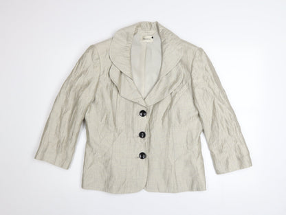 Precis Women Beige Linen Blend Classic Blazer Size 14