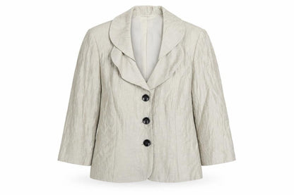 Precis Women Beige Linen Blend Classic Blazer Size 14